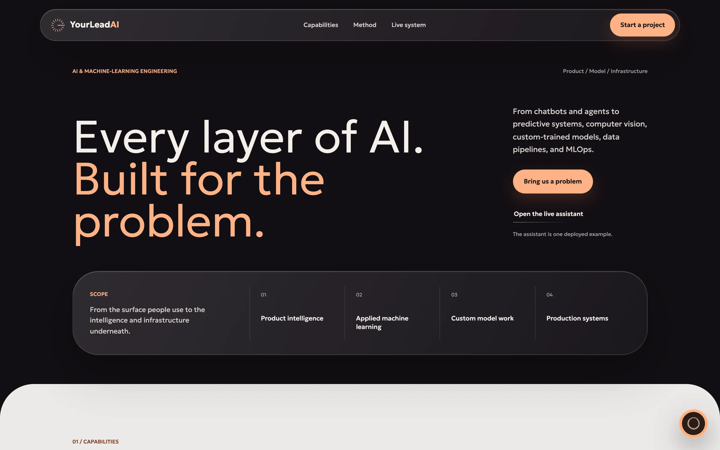 The YourLeadAI website